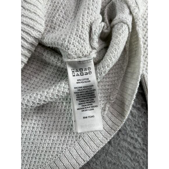 Max Studio Sweater Womens Small White Ivory Long Sleeve Button Accent Cut Comfy - Picture 7 of 9